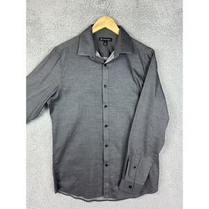 INC International Concepts Shirt Mens Medium Gray Stretch Long Sleeve Dress